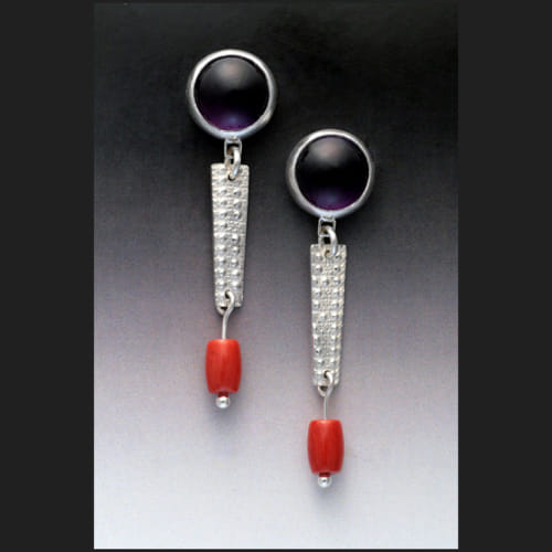 MB-E404 Earrings Amethyst Urchins $608 at Hunter Wolff Gallery